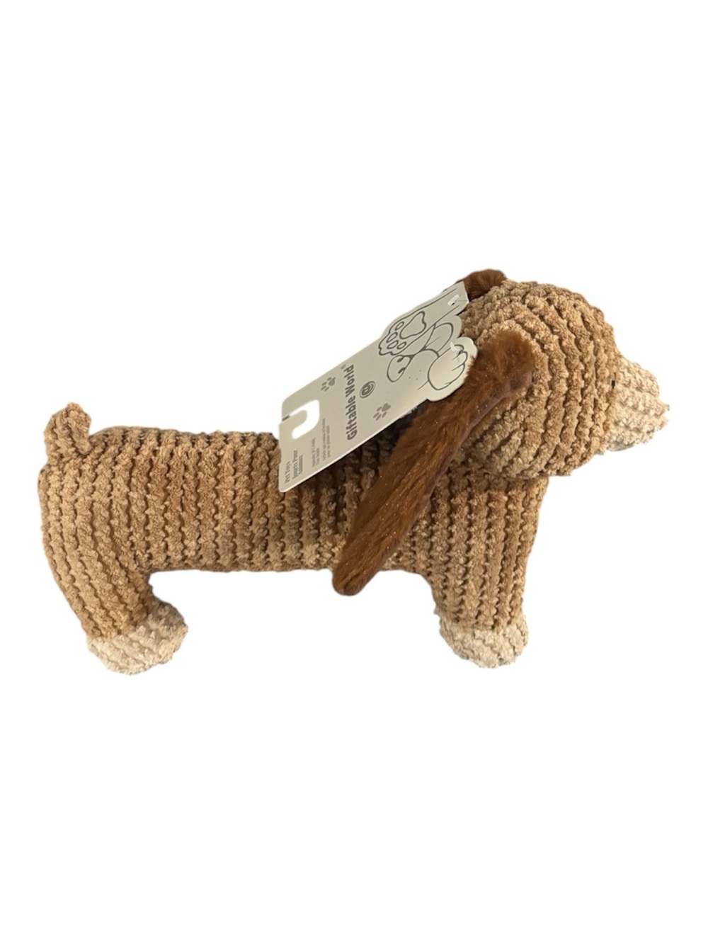 Dog Toy  w/Squeaker & Crinkle, Giftable World 13" Dachshund Long Body Doxie Gift